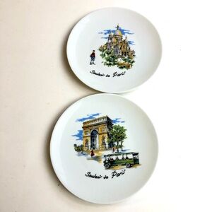 2 Limoges Souvenir de Paris Small Plates Notre Dame Arc de Triomphe